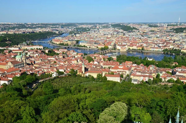 Vista Capital Praga Desde Torre Vigilancia Petrin Praguerepública Checa — Foto de Stock