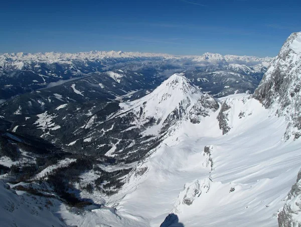 Vue Sur Les Montagnes Hiver Schladming Dachstein — Photo