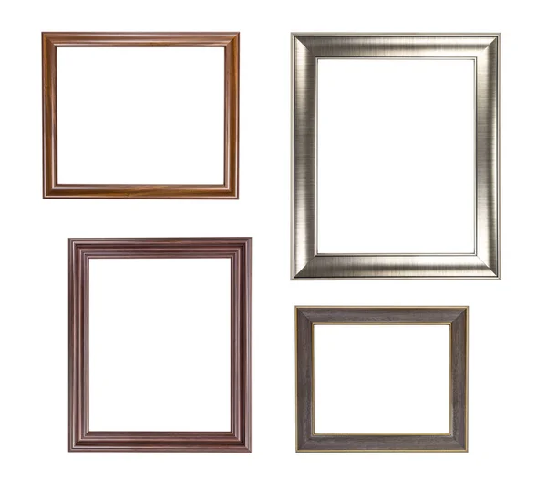 Resim çerçeve, ahşap, metal, beyaz arka plan üzerinde izole şekil dekorasyon koymak için