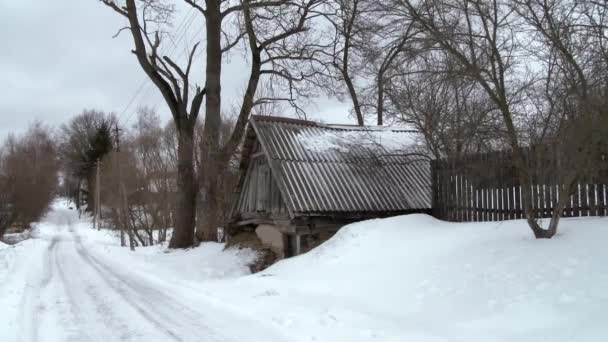 Старый Сарай Деревне — стоковое видео