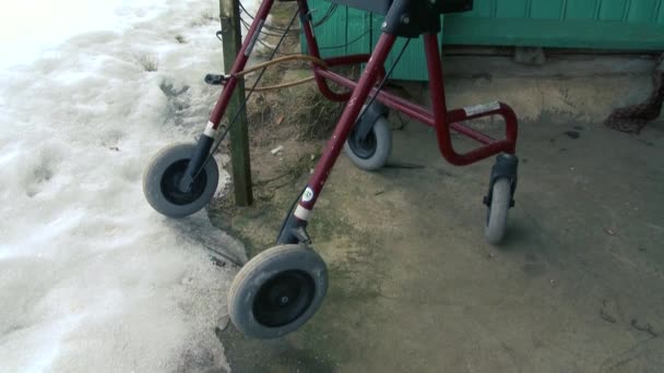 Empty Wheelchair Standing — Stock Video