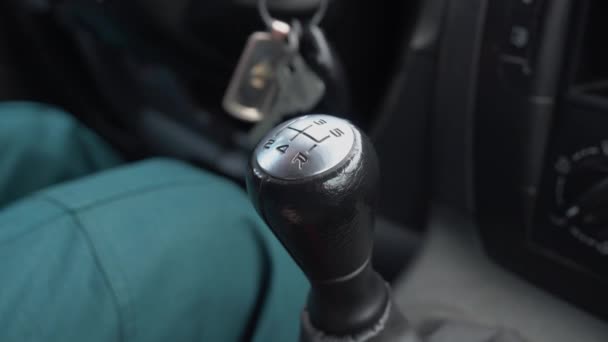 Manual Stick Shift Gearing Close — Stock Video