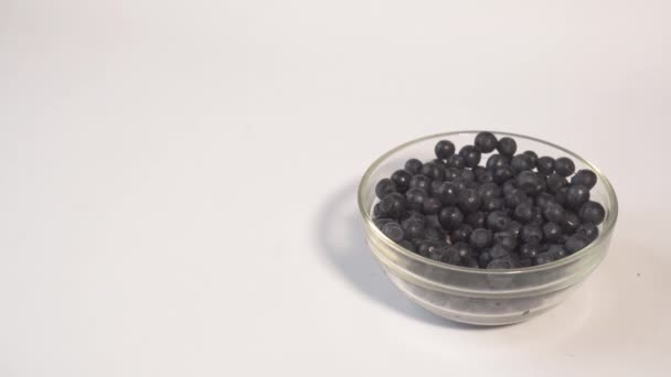 Frische Blaubeeren für ein gesundes Fruchtgetränk — Stockvideo