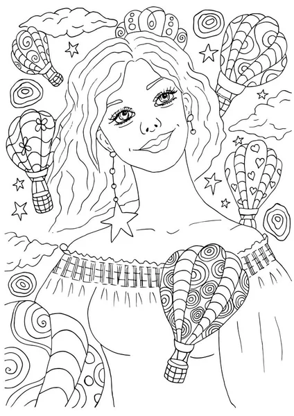 halaman pewarnaan balon images libres de droit photos depositphotos personnages filles coloriages