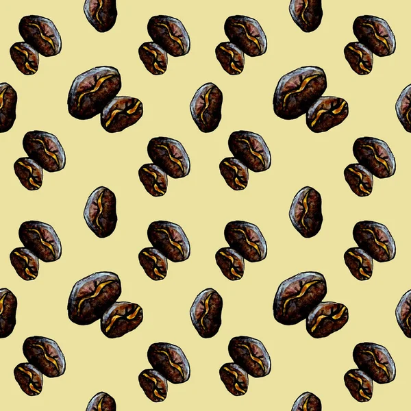 Coffee Beans Seamless Pattern — Stock Photo, Image