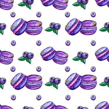 Macaron, fırın, yaban mersini, hamur sorunsuz desen