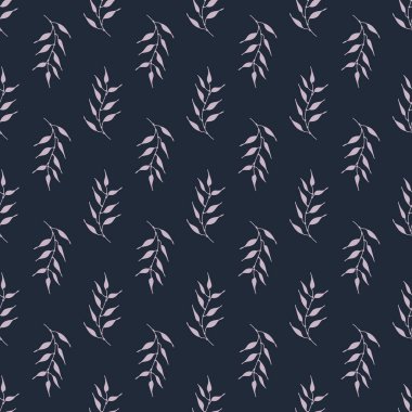 Koyu bir arka plan üzerinde yaprakları ile Çiçek dikişsiz desen, vektör