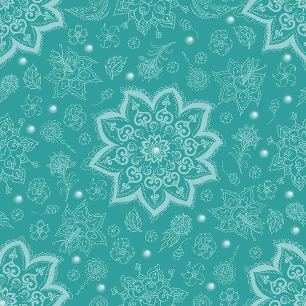 Nahtloses Arabisches Mandala Muster Mehendi Stil — Stockvektor