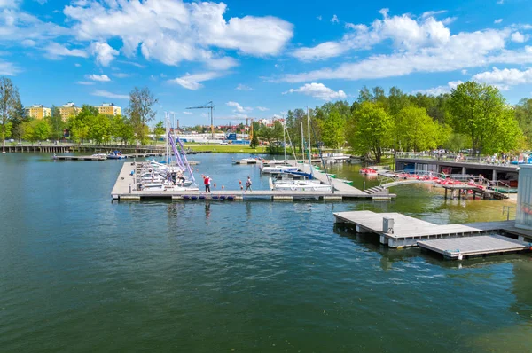 Olsztyn Polonya Mayıs 2018 Yelkenli Marina Ukiel Gölü — Stok fotoğraf