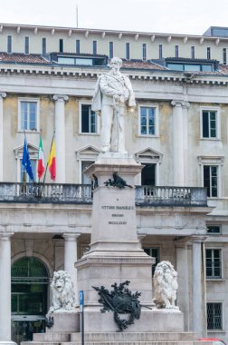 Bergamo, İtalya - 30 Mayıs 2018: Victor Emmanuel II İtalya (Vittorio Emanuele II di Savoia) Bergamo, Anıt.