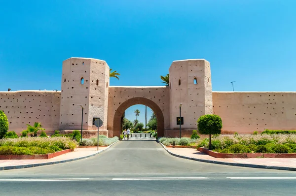 Marrakech Marruecos Junio 2018 Puerta Royal Mansour Marrakech Día Soleado —  Fotos de Stock