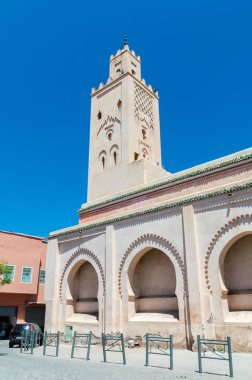 Marrakech, Morocco - June 3, 2018: Grande Mosque Bab Doukkala.