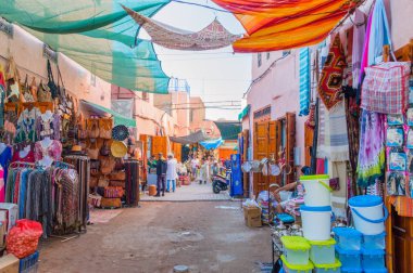 Marrakech, Fas - 3 Haziran 2018: Marrakesh, Souq.