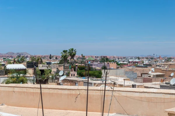Marrakech Vista Para Cidade Vista Para Topos Telhado — Fotografia de Stock