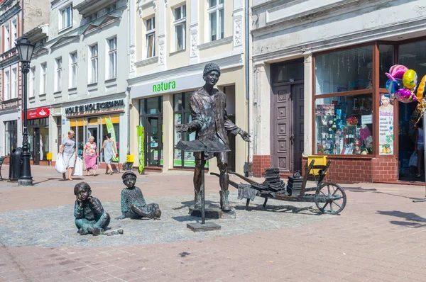 Wejherowo Pologne Août 2018 Sculpture Remus Roman Langue Kachoube Vie — Photo