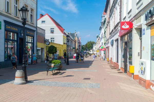 stock image Wejherowo, Poland - August 2, 2018: John III Sobieski street in old town of Wejherowo.