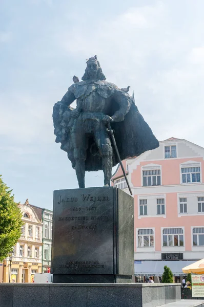Wejherowo Polonia Agosto 2018 Monumento Jakub Weiher Como Fundador Ciudad —  Fotos de Stock