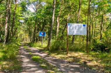 Krynica Morska, Polonya - 11 Temmuz 2018: Sınır RP - Krynica Morska Nowa Karczma sınırda Rusya Federasyonu.