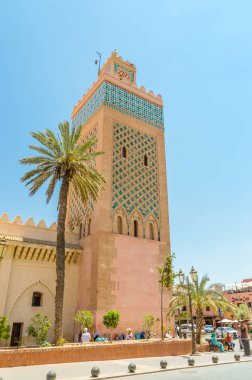 Marrakech, Fas - 4 Haziran 2018: Kasbah Moulay, minare.
