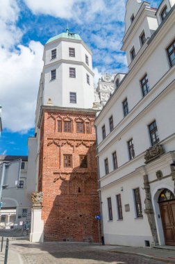 Szczecin, Polonya - 15 Ağustos 2018: Kule Szczecin Ducal kale.