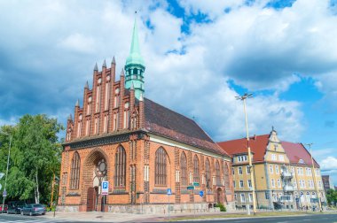 Szczecin, Polonya - 15 Ağustos 2018: Peter ve Paul Kilisesi Szczecin aziz.