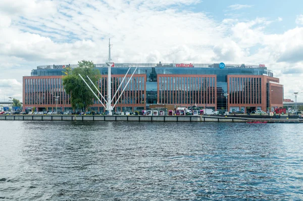 Szczecin Polonia Agosto 2018 Edificio Oficinas Calle Zbozowa Szczecin Río — Foto de Stock