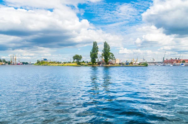 Szczecin Polonya Oder Nehri Manzaralı — Stok fotoğraf