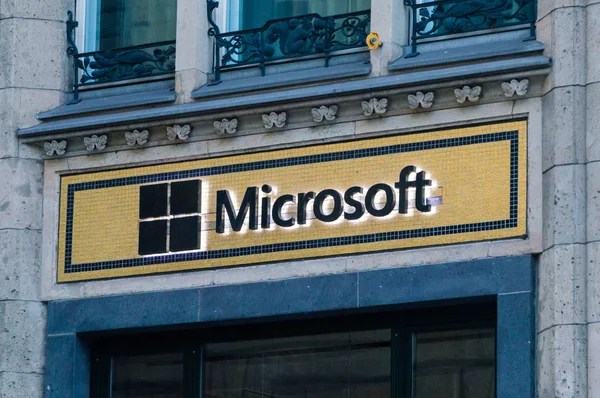 Berlin Germany August 2018 Logo Sigh Microsoft — Stock Photo, Image