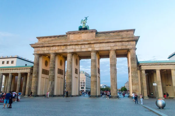 Berlín Alemania Agosto 2018 Puerta Brandeburgo Vista Desde Lado Oeste — Foto de Stock