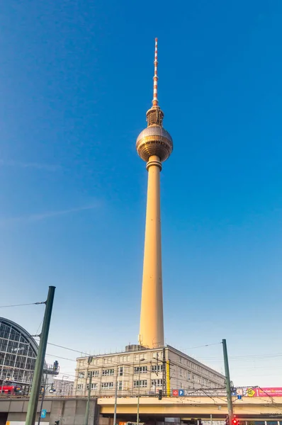 Berlin Duitsland Augustus 2018 Berlijn Tower Alexanderplatz — Stockfoto