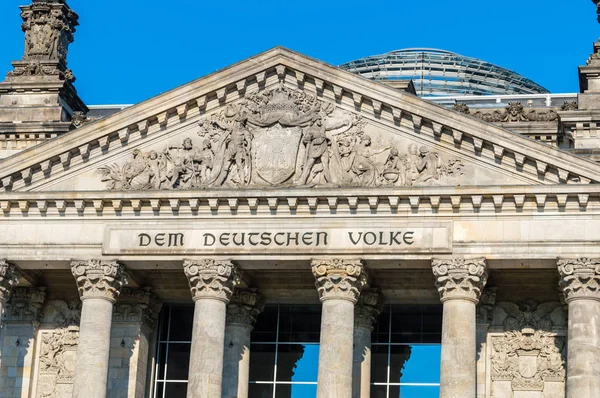 Berlín Alemania Agosto 2018 Primer Plano Para Inscripción Dem Deutschen — Foto de Stock