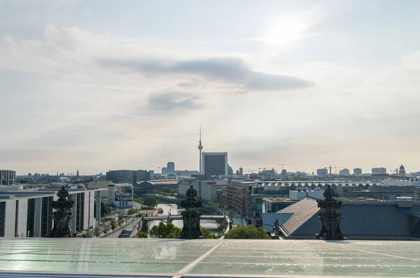 Berlín Německo Srpna 2018 Panoramatický Pohled Berlína Berliner Fernsehturm Německého — Stock fotografie