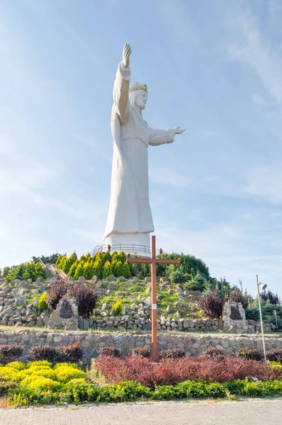 Swiebodzin Polonia Agosto 2018 Estatua Cristo Rey Cruz Jornada Mundial — Foto de Stock