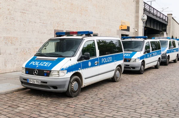 Berlin Allemagne Août 2018 Voiture Polizei Allemande Polizei Est Mot — Photo