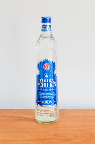 Прущ Гданьски Польша Августа 2018 Года Бутылка Водки Schilkin Vodka — стоковое фото