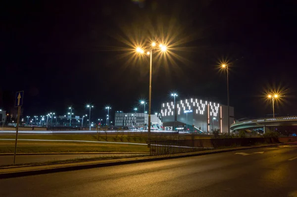 Gdansk Polônia Agosto 2018 Centro Cidade Com Gdansk Noite Vista — Fotografia de Stock