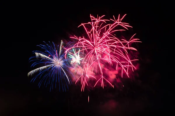 Colorful Eve Fireworks Black Sky Royalty Free Stock Images