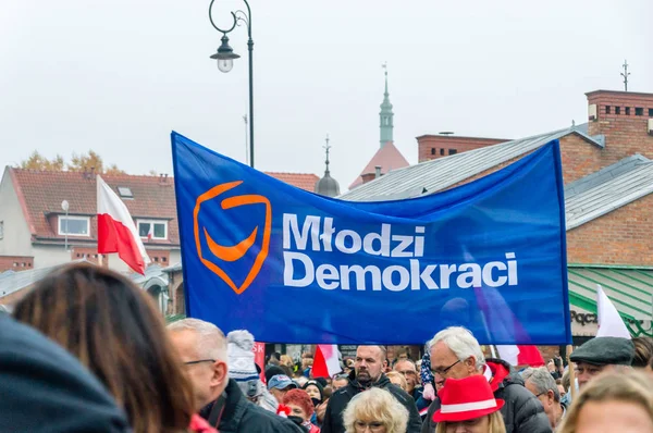Gdansk Polonia Noviembre 2018 Bener Los Jóvenes Demócratas Polaco Mlodzi — Foto de Stock