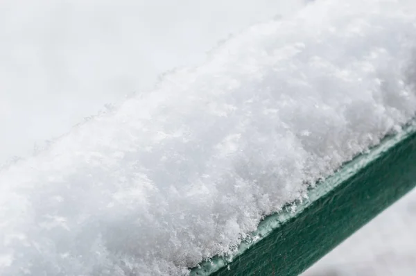 Neve Corrimão Dia Inverno Frio — Fotografia de Stock