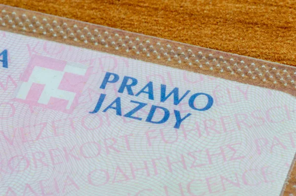 Prawo Jazdy Napis Polskim Prawo Jazdy — Zdjęcie stockowe