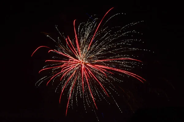 Fuochi Artificio Variopinti Sopra Cielo Scuro Esposti Durante Una Celebrazione — Foto Stock