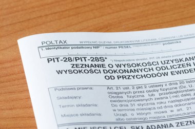 Yakın çekim için Lehçe peper vergi formu Pit-28/Pit-28s.