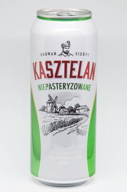 Pruszcz Gdanski, Polonya - 11 Ocak 2019: Kasztelan niepasteryzowane bira olabilir.