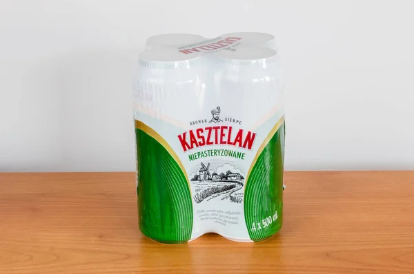 Pruszcz Gdanski Pologne Janvier 2019 Boîtes Bière Kasztelan Niepasteryzowane Pack — Photo