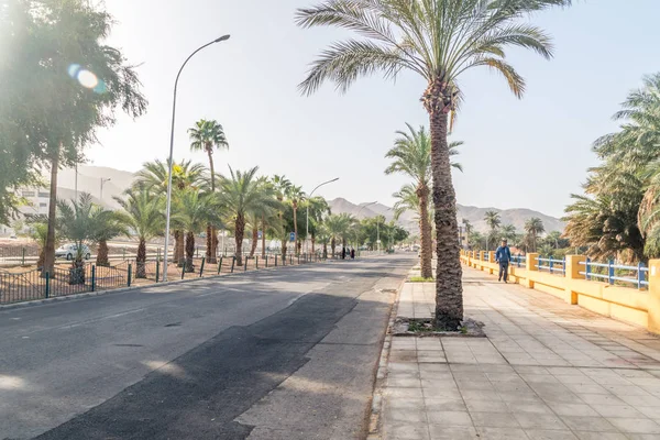 Aqaba Jordanië Februari 2019 Weergave Hussein Street Ochtend — Stockfoto