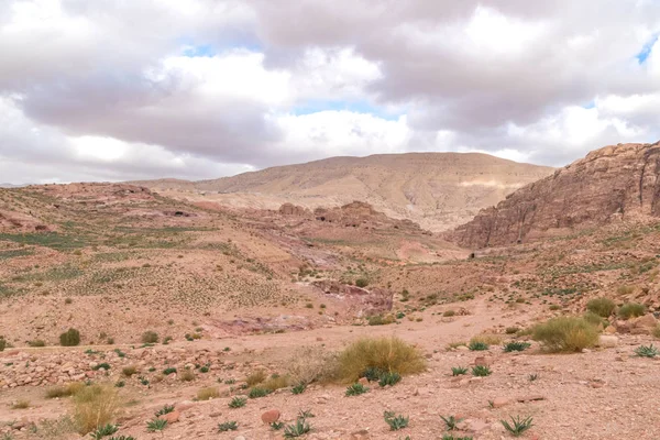 Rocky Mounds and Hills in Red Rose City known as Petra in Jordan — Stock Photo, Image