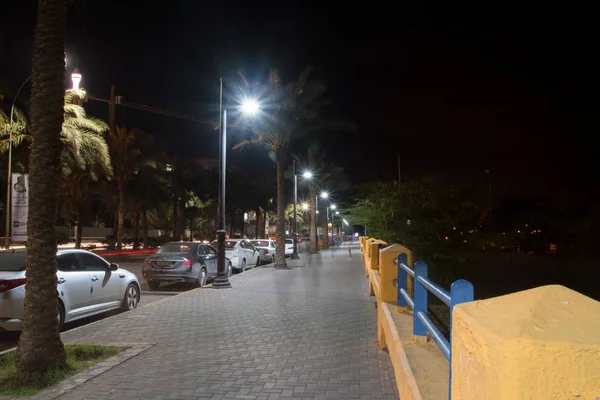 Aqaba, Jordan - February 8, 2019: Footpath along K. Hussein stre — 图库照片