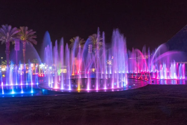 Show de água e luz da Fonte Musical em Eilat, Israel . — Fotografia de Stock