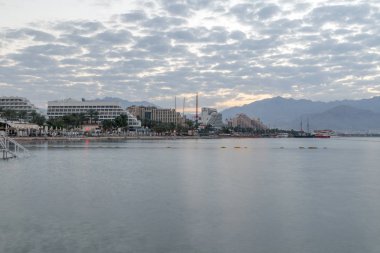 Sunrise görünümünü İsrail resort Eilat otelleri.