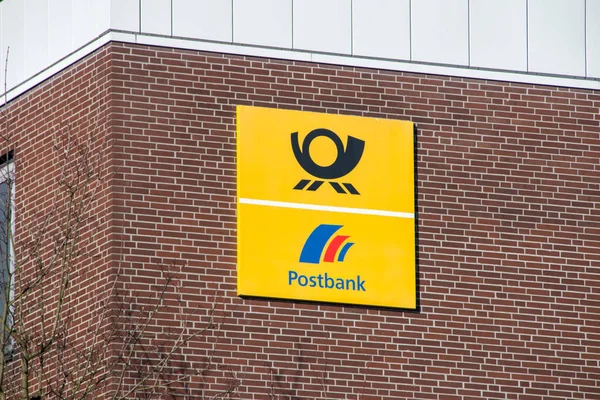 Deutsche Post logo and Postbank logo and sign. — Stock Photo, Image